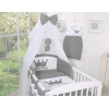 Ensemble de Linge de Lit pour Bébé 7 pcs avec Ciel Anthracite Prince / Princess