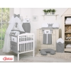 Ensemble de Linge de Lit pour Bébé 7 pcs avec Ciel Anthracite Prince / Princess