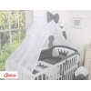 Ensemble de Linge de Lit pour Bébé 7 pcs avec Ciel Anthracite Prince / Princess