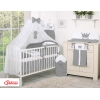 Ensemble de Linge de Lit pour Bébé 7 pcs avec Ciel Anthracite Prince / Princess
