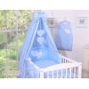Ensemble de Linge de Lit pour Bébé 7 pcs avec Ciel Bleu à Pois Cœurs