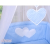 Ensemble de Linge de Lit pour Bébé 7 pcs avec Ciel Bleu à Pois Cœurs