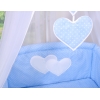Ensemble de Linge de Lit pour Bébé 7 pcs avec Ciel Bleu à Pois Cœurs