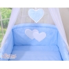 Ensemble de Linge de Lit pour Bébé 7 pcs avec Ciel Bleu à Pois Cœurs