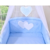 Ensemble de Linge de Lit pour Bébé 7 pcs avec Ciel Bleu à Pois Cœurs