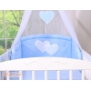 Ensemble de Linge de Lit pour Bébé 7 pcs avec Ciel Bleu à Pois Cœurs