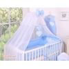 Ensemble de Linge de Lit pour Bébé 7 pcs avec Ciel Bleu à Pois Cœurs