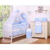 Ensemble de Linge de Lit pour Bébé 7 pcs avec Ciel Bleu à Pois Cœurs