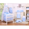 Ensemble de Linge de Lit pour Bébé 7 pcs avec Ciel Bleu à Pois Cœurs