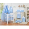 Ensemble de Linge de Lit pour Bébé 7 pcs avec Ciel Bleu Cœurs