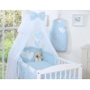 Ensemble de Linge de Lit pour Bébé 7 pcs avec Ciel Bleu Fleurs Cœurs