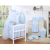 Ensemble de Linge de Lit pour Bébé 7 pcs avec Ciel Bleu Fleurs Cœurs