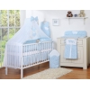 Ensemble de Linge de Lit pour Bébé 7 pcs avec Ciel Bleu Fleurs Cœurs