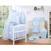 Ensemble de Linge de Lit pour Bébé 7 pcs avec Ciel Bleu Fleurs Cœurs