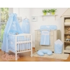 Ensemble de Linge de Lit pour Bébé 7 pcs avec Ciel Bleu Rayures Cœurs
