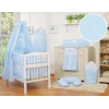 Ensemble de Linge de Lit pour Bébé 7 pcs avec Ciel Bleu Rayures Cœurs