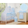 Ensemble de Linge de Lit pour Bébé 7 pcs avec Ciel Bleu Rayures Cœurs