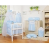 Ensemble de Linge de Lit pour Bébé 7 pcs avec Ciel Bleu Rayures Cœurs