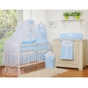 Ensemble de Linge de Lit pour Bébé 7 pcs avec Ciel Bleu Rayures Cœurs