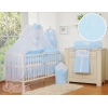 Ensemble de Linge de Lit pour Bébé 7 pcs avec Ciel Bleu Rayures Cœurs