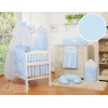 Ensemble de Linge de Lit pour Bébé 7 pcs avec Ciel Bleu Rayures Cœurs