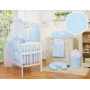 Ensemble de Linge de Lit pour Bébé 7 pcs avec Ciel Bleu Rayures Cœurs