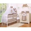 Ensemble de Linge de Lit pour Bébé 7 pcs avec Ciel Brun à Pois Cœurs