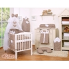 Ensemble de Linge de Lit pour Bébé 7 pcs avec Ciel Brun à Pois Cœurs
