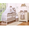 Ensemble de Linge de Lit pour Bébé 7 pcs avec Ciel Brun à Pois Cœurs