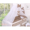 Ensemble de Linge de Lit pour Bébé 7 pcs avec Ciel Brun à Pois Cœurs