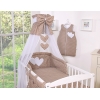 Ensemble de Linge de Lit pour Bébé 7 pcs avec Ciel Brun Cœurs