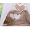 Ensemble de Linge de Lit pour Bébé 7 pcs avec Ciel Brun Cœurs