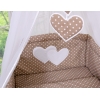 Ensemble de Linge de Lit pour Bébé 7 pcs avec Ciel Brun Cœurs
