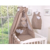 Ensemble de Linge de Lit pour Bébé 7 pcs avec Ciel Brun Cœurs