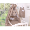 Ensemble de Linge de Lit pour Bébé 7 pcs avec Ciel Brun Cœurs