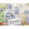 Ensemble de Linge de Lit pour Bébé 7 pcs avec Ciel Gris à Pois Cœurs