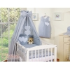 Ensemble de Linge de Lit pour Bébé 7 pcs avec Ciel Gris à Pois Cœurs