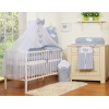 Ensemble de Linge de Lit pour Bébé 7 pcs avec Ciel Gris à Pois Cœurs