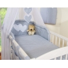 Ensemble de Linge de Lit pour Bébé 7 pcs avec Ciel Gris à Pois Cœurs