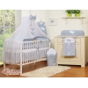 Ensemble de Linge de Lit pour Bébé 7 pcs avec Ciel Gris à Pois Cœurs