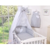 Ensemble de Linge de Lit pour Bébé 7 pcs avec Ciel Gris Cœurs