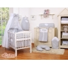Ensemble de Linge de Lit pour Bébé 7 pcs avec Ciel Gris Cœurs