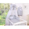 Ensemble de Linge de Lit pour Bébé 7 pcs avec Ciel Gris Cœurs