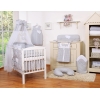 Ensemble de Linge de Lit pour Bébé 7 pcs avec Ciel Gris Cœurs