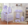 Ensemble de Linge de Lit pour Bébé 7 pcs avec Ciel Lila Cœurs