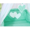 Ensemble de Linge de Lit pour Bébé 7 pcs avec Ciel Menthe à Pois Cœurs
