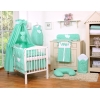 Ensemble de Linge de Lit pour Bébé 7 pcs avec Ciel Menthe à Pois Cœurs