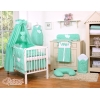 Ensemble de Linge de Lit pour Bébé 7 pcs avec Ciel Menthe à Pois Cœurs
