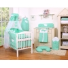 Ensemble de Linge de Lit pour Bébé 7 pcs avec Ciel Menthe à Pois Cœurs