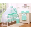 Ensemble de Linge de Lit pour Bébé 7 pcs avec Ciel Menthe à Pois Cœurs